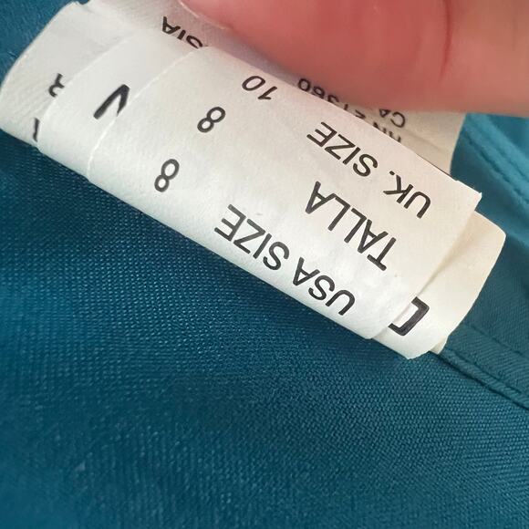 Morilee Madeline Gardner Blue Chiffon Gown Strapless Rouched Side size 8 - Picture 7 of 7